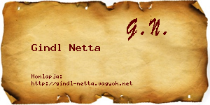 Gindl Netta névjegykártya